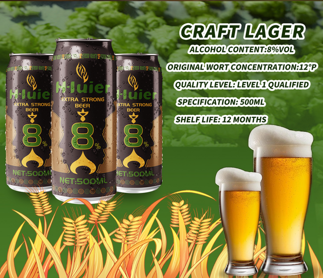 OEM einkamerki Extra sterkur bjór 8% ABV áfengi drykkur niðursoðinn handverksljós lager bjór